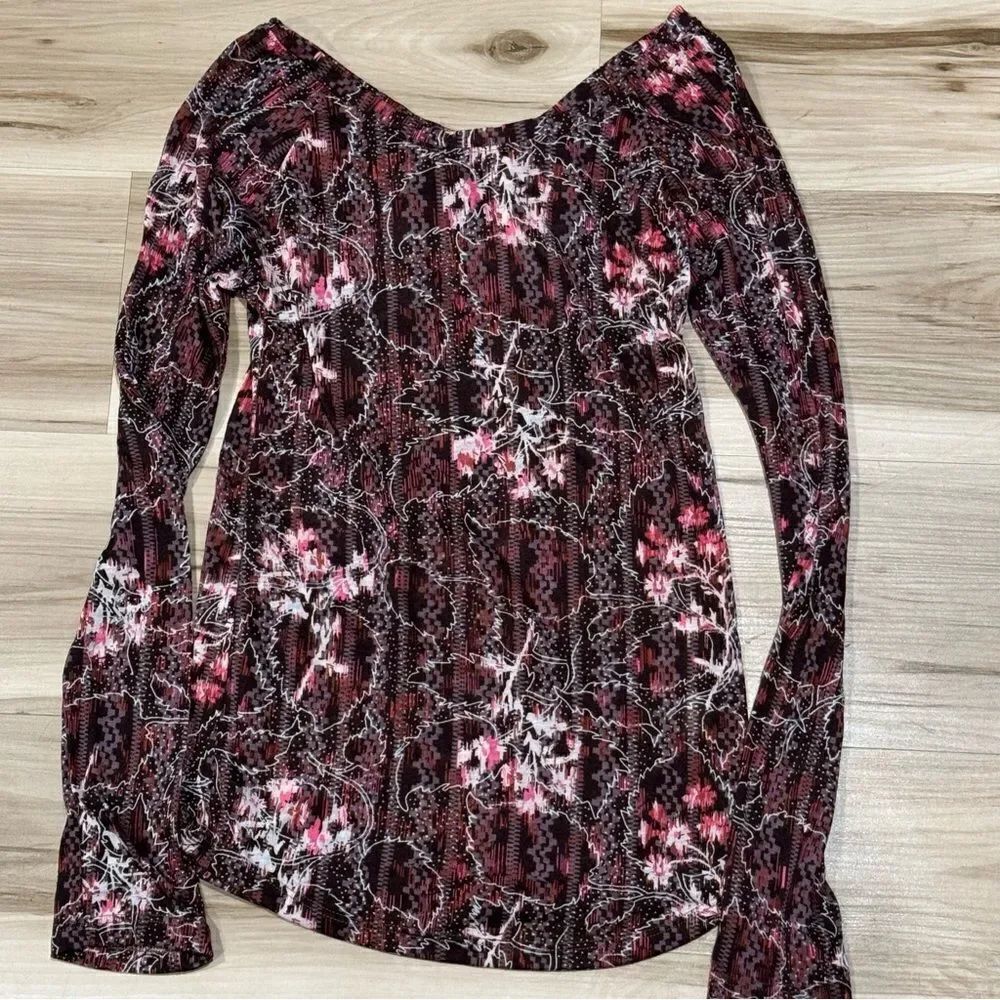 Free People Lightweight Pattern Long Sleeve Top Blouse Women’s Small